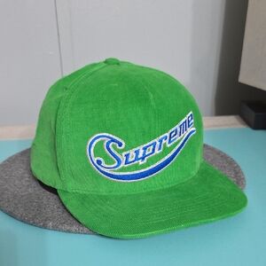 Supreme Bright Green Hat with Blue Logo